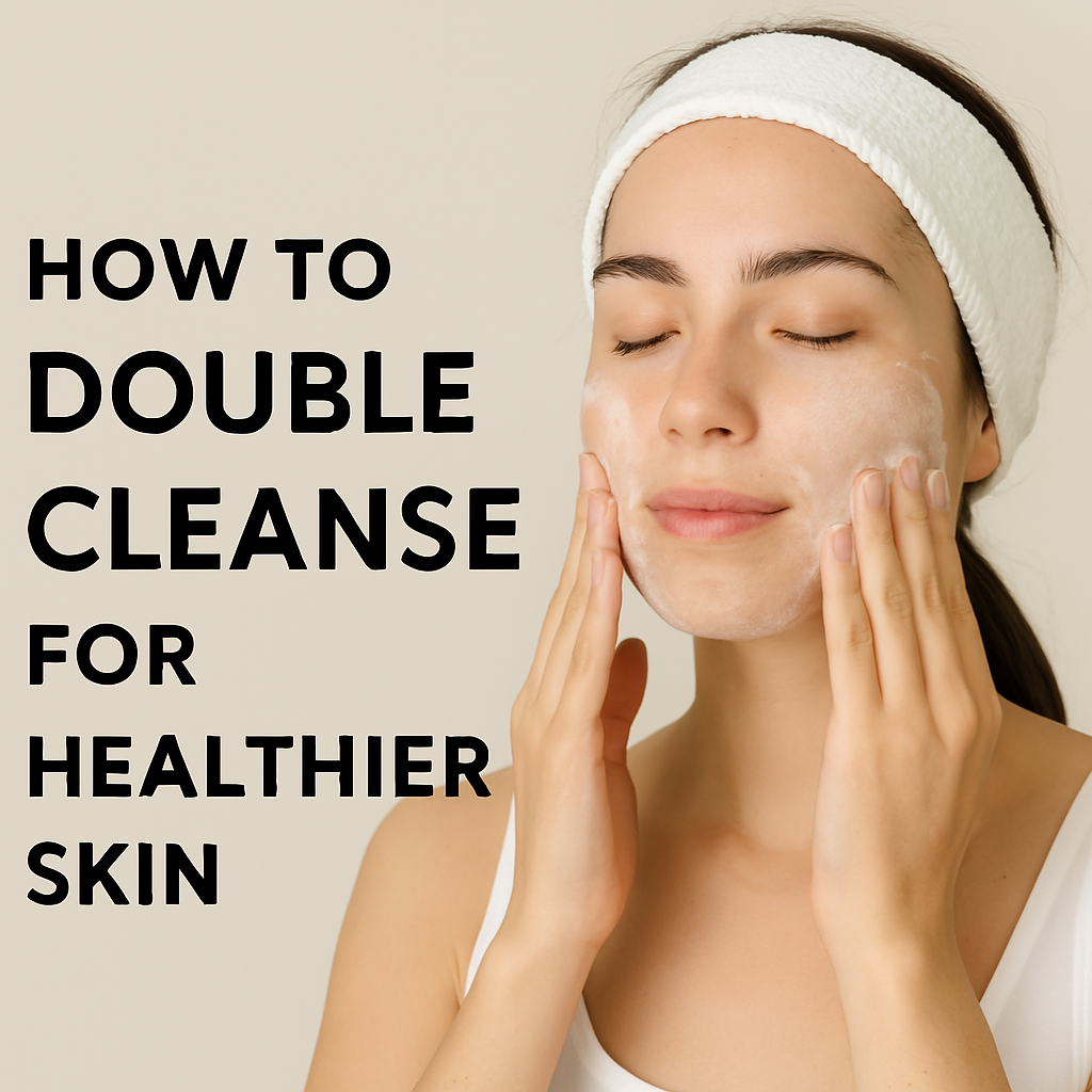 Woman gently cleansing her face – skincare routine